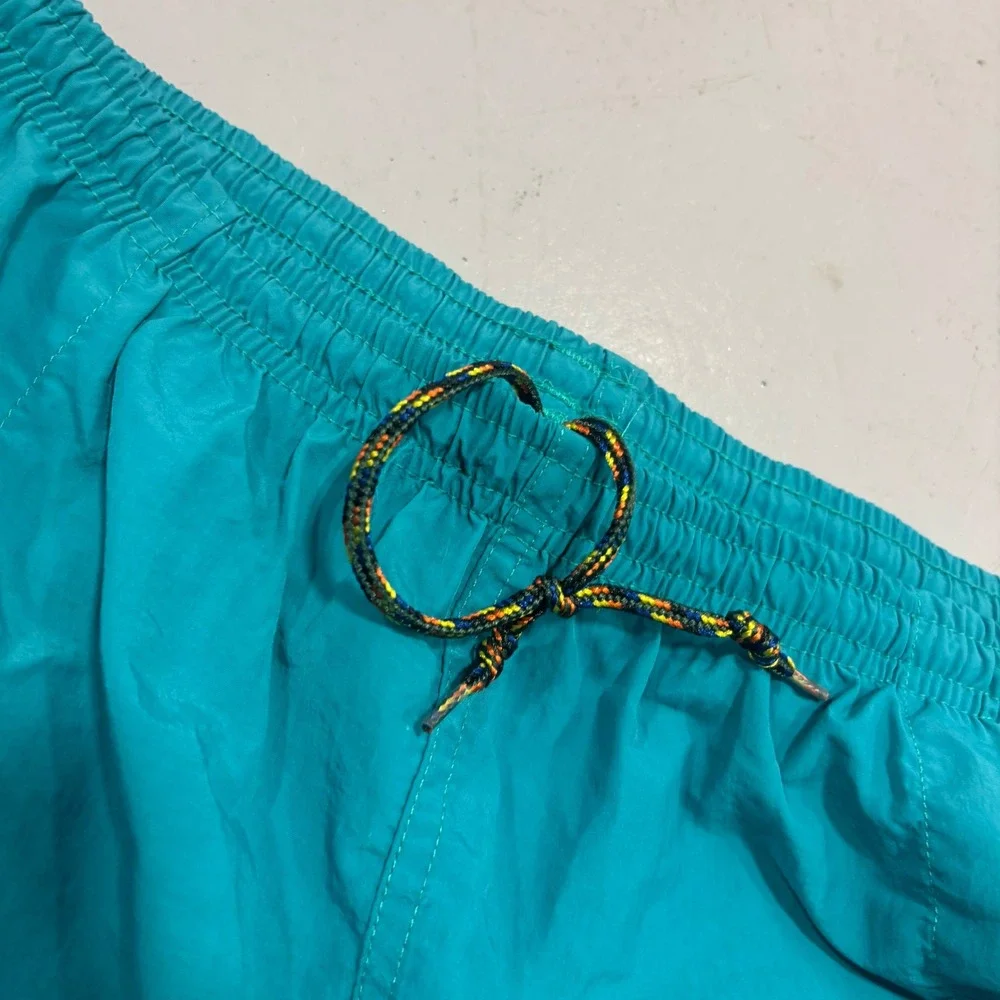 Vintage LL Bean Supplex Nylon Shorts Mens Large Teal Blue 5